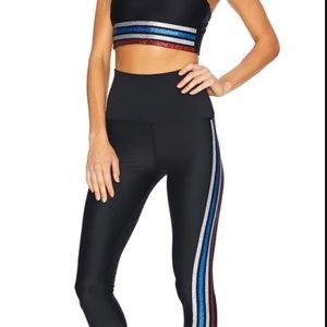 beach riot glitter stripe sports bra and leggings set